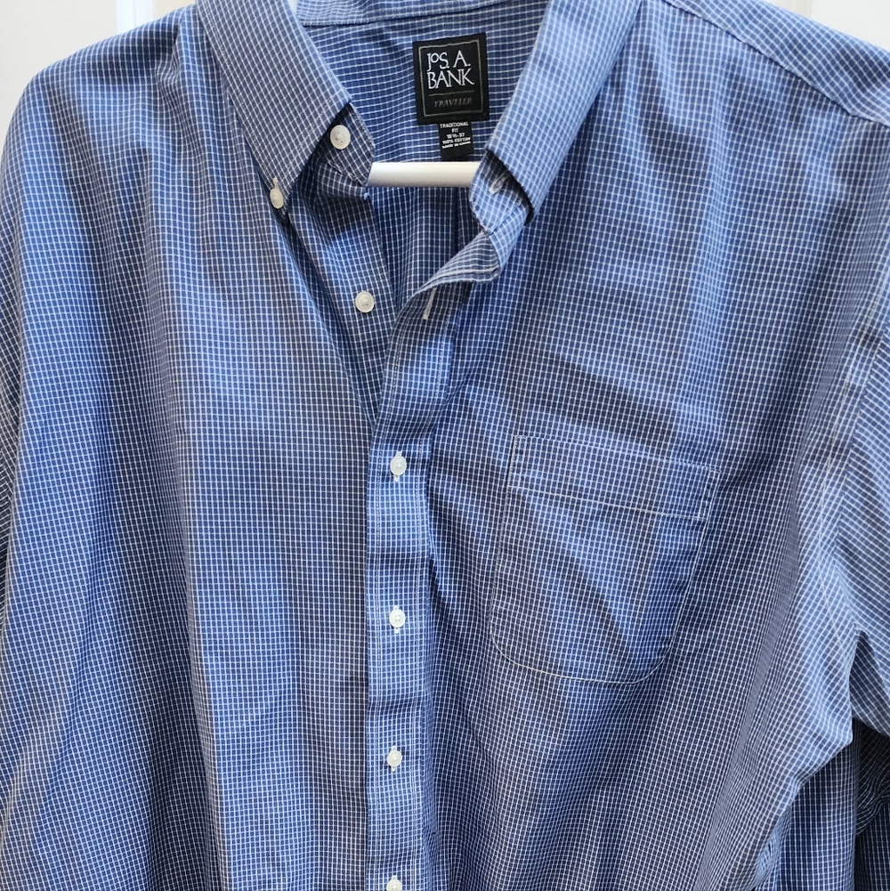Jos. A. Bank Men's Blue Gingham Shirt